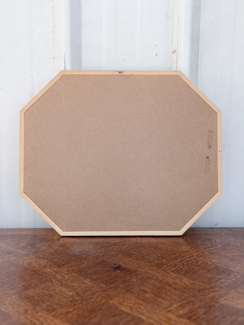 Georges, le miroir octogonal en bois beige nude N°1360