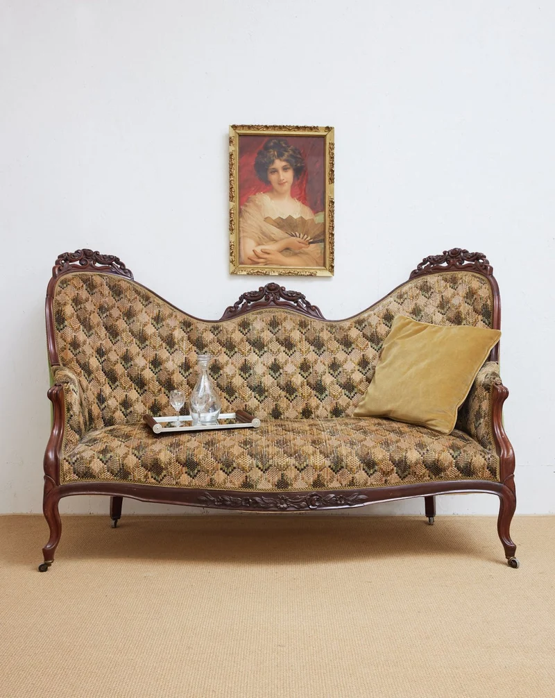 Martine, la banquette double en tissu N°63