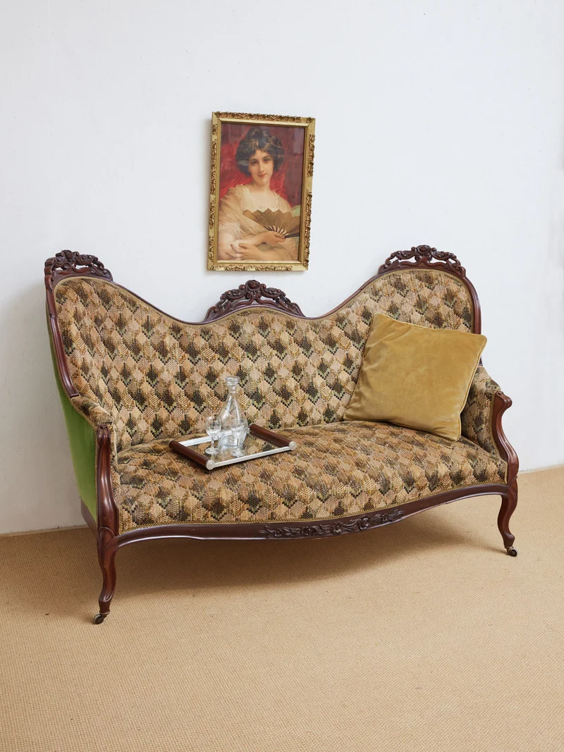 Martine, la banquette double en tissu N°63