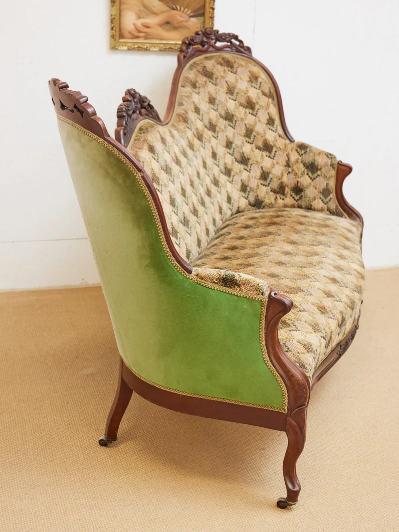 Martine, la banquette double en tissu N°63