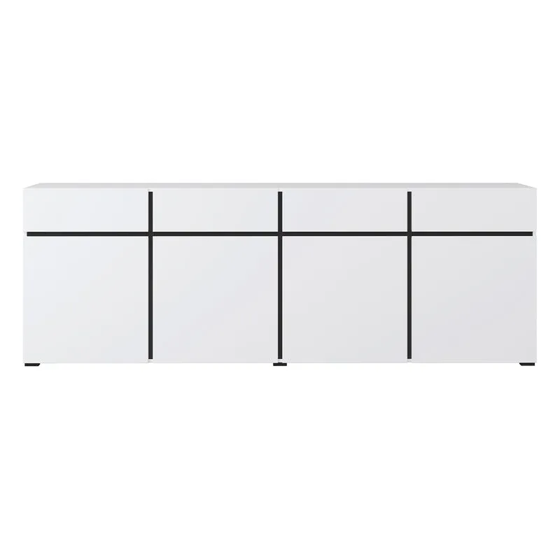 Buffet 4 portes 4 tiroirs Lilia Blanc