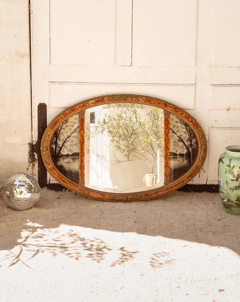 Georges, le miroir ovale en bois N°1347