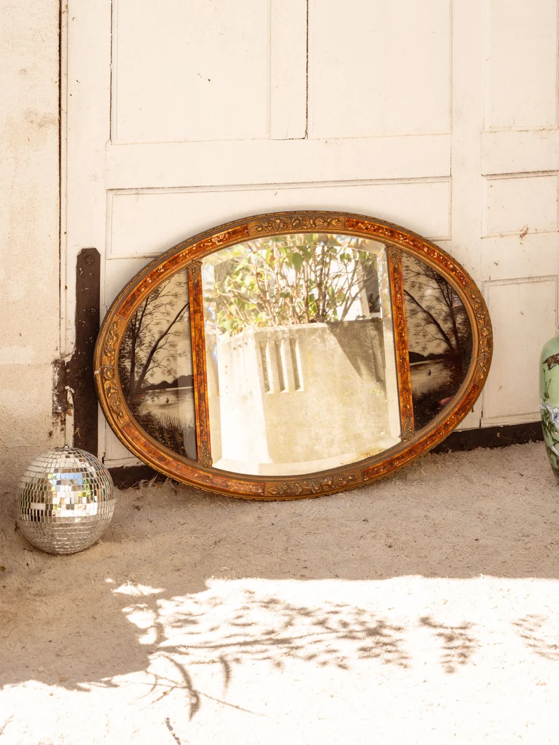 Georges, le miroir ovale en bois N°1347