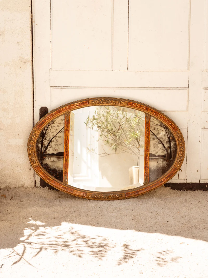 Georges, le miroir ovale en bois N°1347