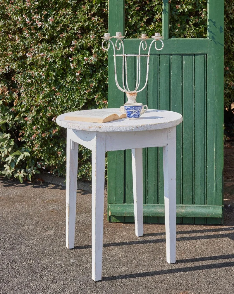 Francine, la table en bois blanc brut N°1409
