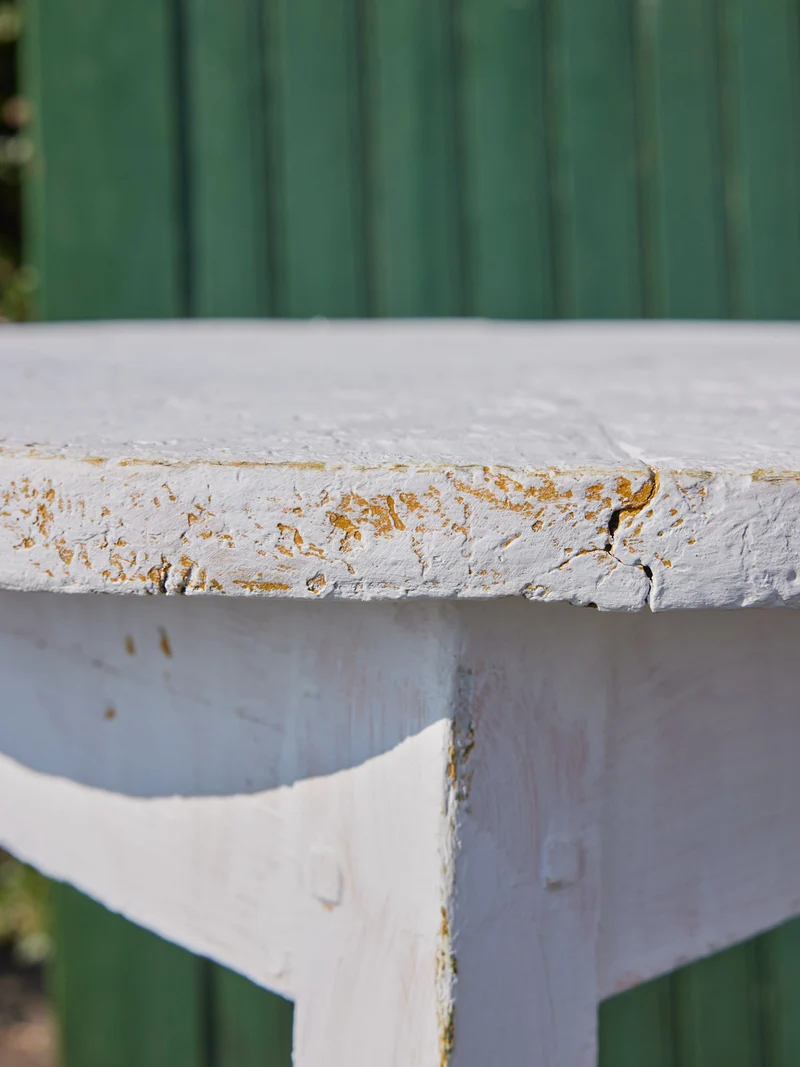 Francine, la table en bois blanc brut N°1409