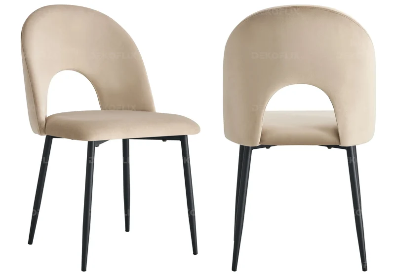 Table marbre noir et chaises taupes - Clara