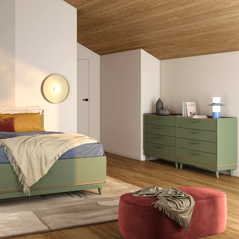 Commode 4 tiroirs Sandy Vert
