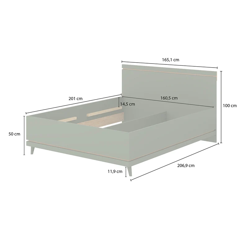 Lit coffre 160x200 sommier inclus Sandy Vert