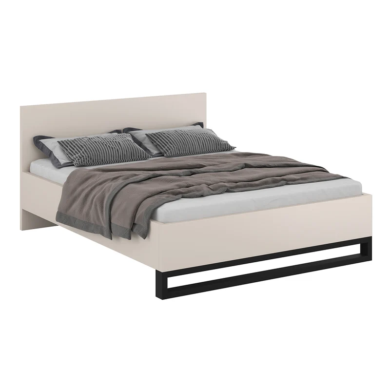 Lit coffre 180x200 sommier inclus Eden Cachemire et Noir