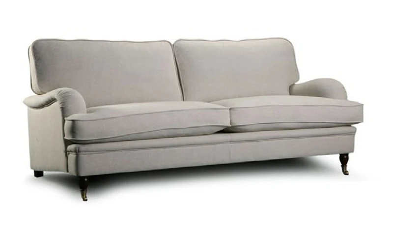 Casa Padrino Luxus Chesterfield 3er Sofa Fox 230 x 165 x H. 98 cm - Elegantes Wohnzimmer 3er Sofa mit Echtleder - Chesterfield Wohnzimmer Möbel