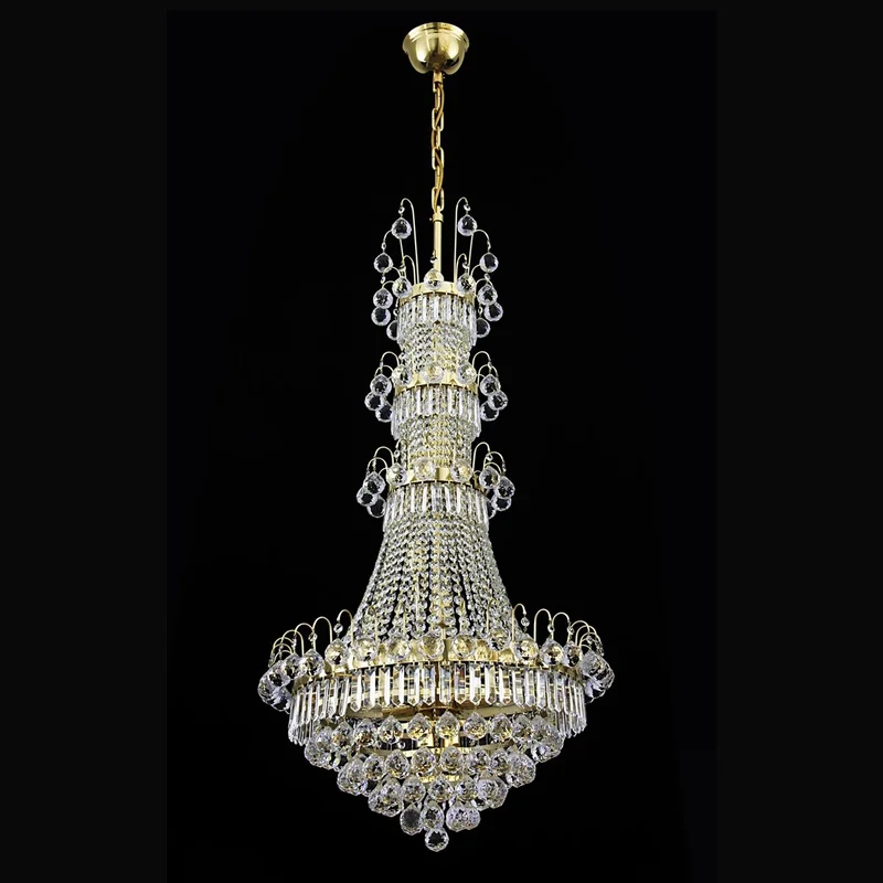 Casa Padrino Luxus Barock Kristall Kronleuchter Gold Ø 65 x H. 130 cm - Prunkvolle Messing Kronleuchter mit böhmischem Kristallglas - Barock Möbel - Edel & Prunkvoll