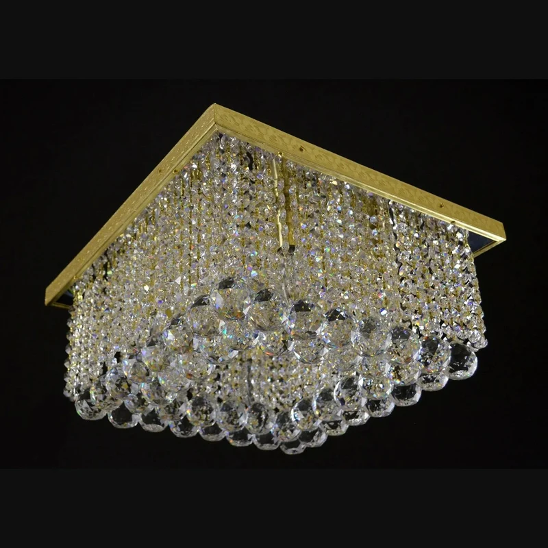 Casa Padrino Luxus Barock Kristall Wandleuchte Gold 40 x 40 x H. 33 cm - Prunkvolle Messing Wandleuchte mit böhmischem Kristallglas - Barock Möbel - Edel & Prunkvoll