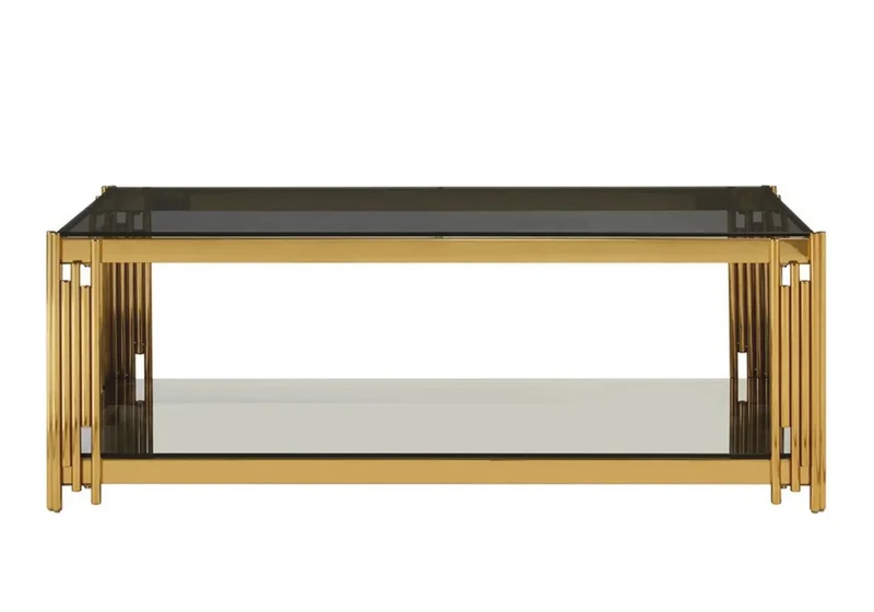 Table basse design doré noir - Eve