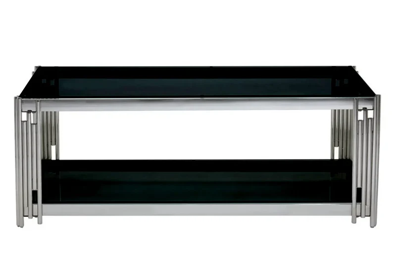 Table basse design chromé noir - Eve