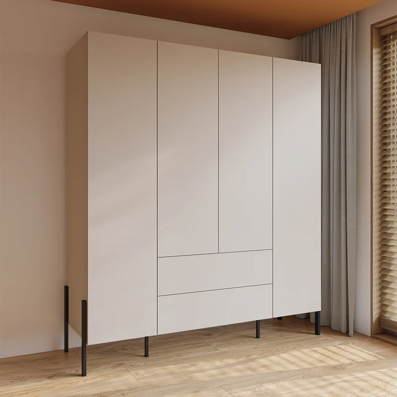 Armoire 4 portes 2 tiroirs Bérénice Cachemire