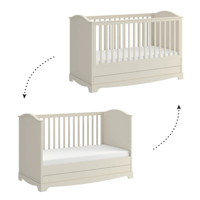 Lit évolutif 70x140 et commode 3 tiroirs Bellamy Royal Beige