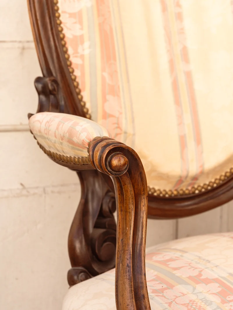 Ernest, la paire de fauteuils Napoléon III en bois N°1487