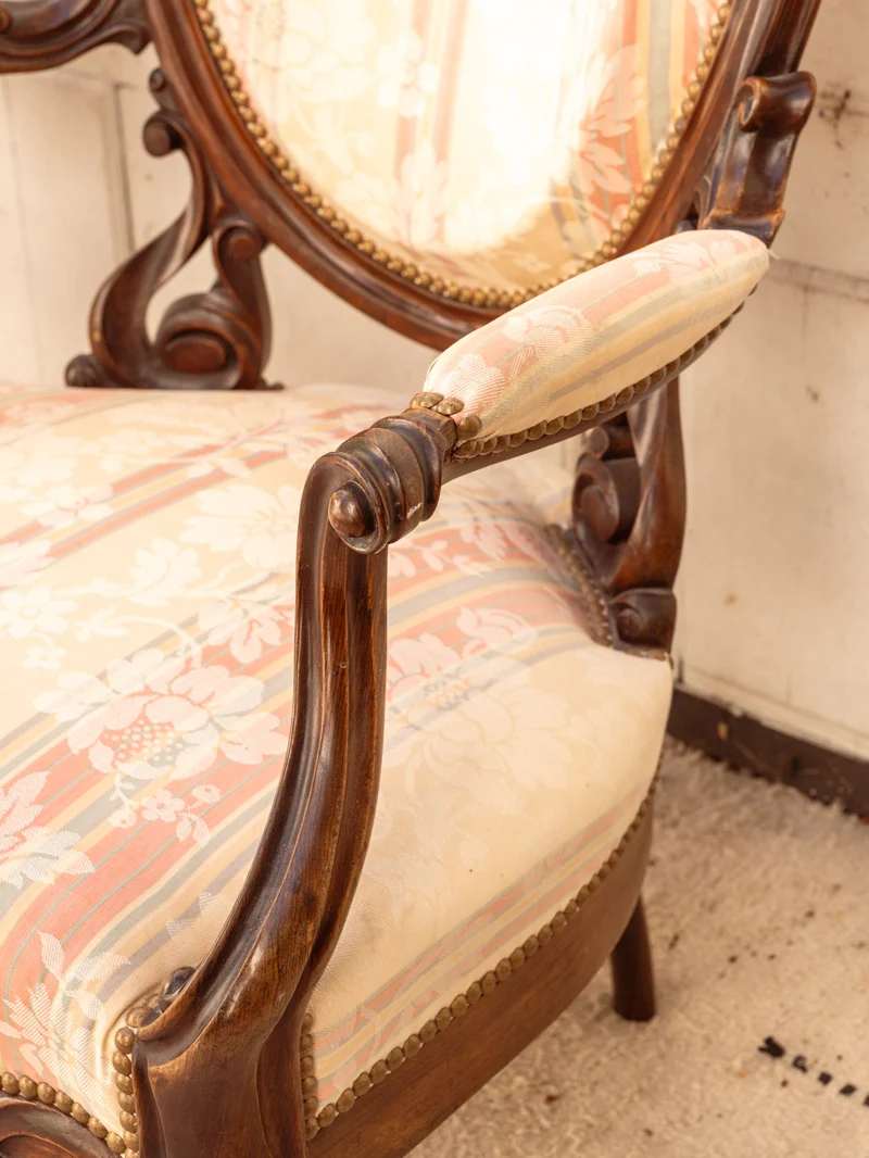 Ernest, la paire de fauteuils Napoléon III en bois N°1487