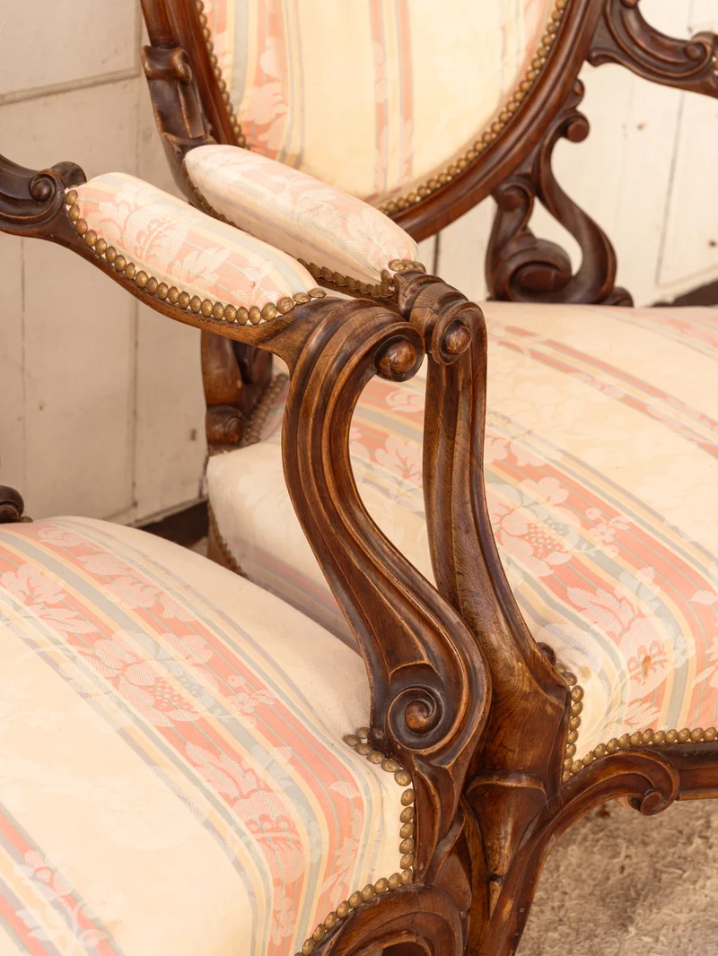 Ernest, la paire de fauteuils Napoléon III en bois N°1487
