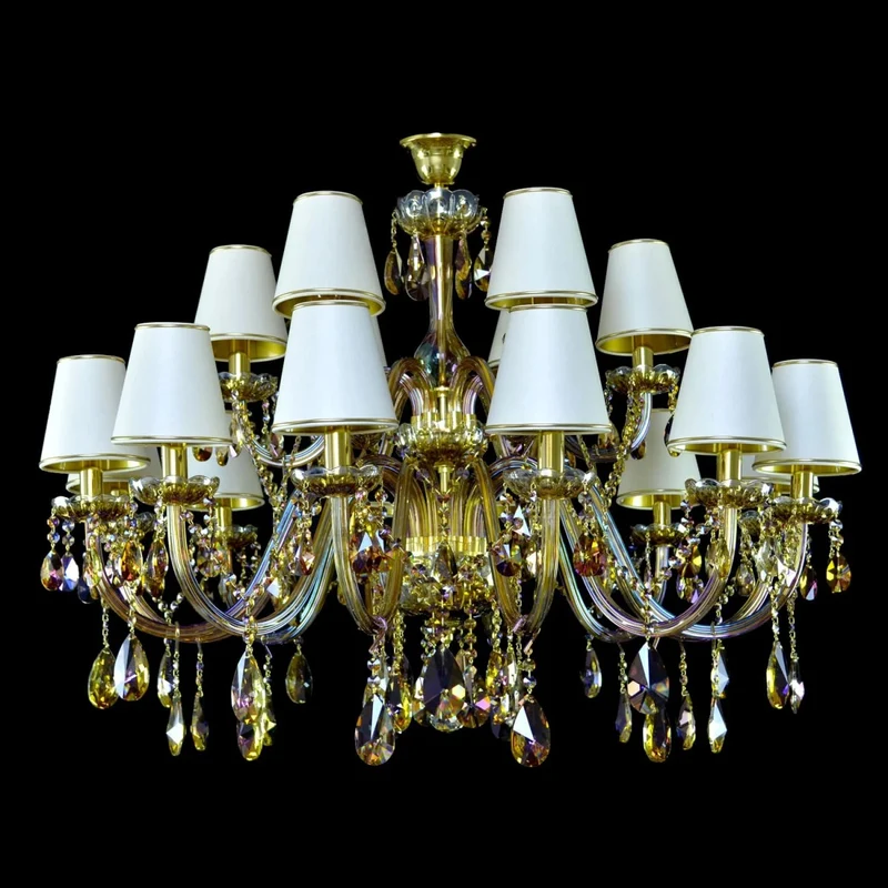 Casa Padrino Luxus Barock Kristall Kronleuchter Gold Ø 100 x H. 85 cm - Prunkvoller Messing Kronleuchter mit böhmischem Kristallglas - Barock Möbel - Edel & Prunkvoll