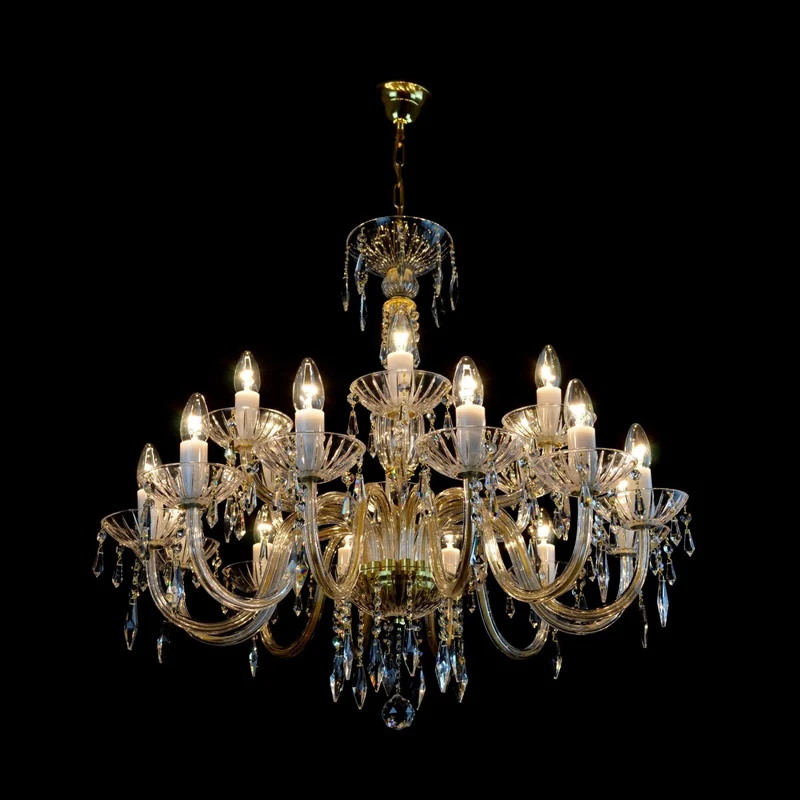 Casa Padrino Luxus Barock Kristall Kronleuchter Gold Ø 78 x H. 72 cm - Prunkvolle Messing Kronleuchter mit böhmischem Kristallglas - Barock Möbel - Edel & Prunkvoll