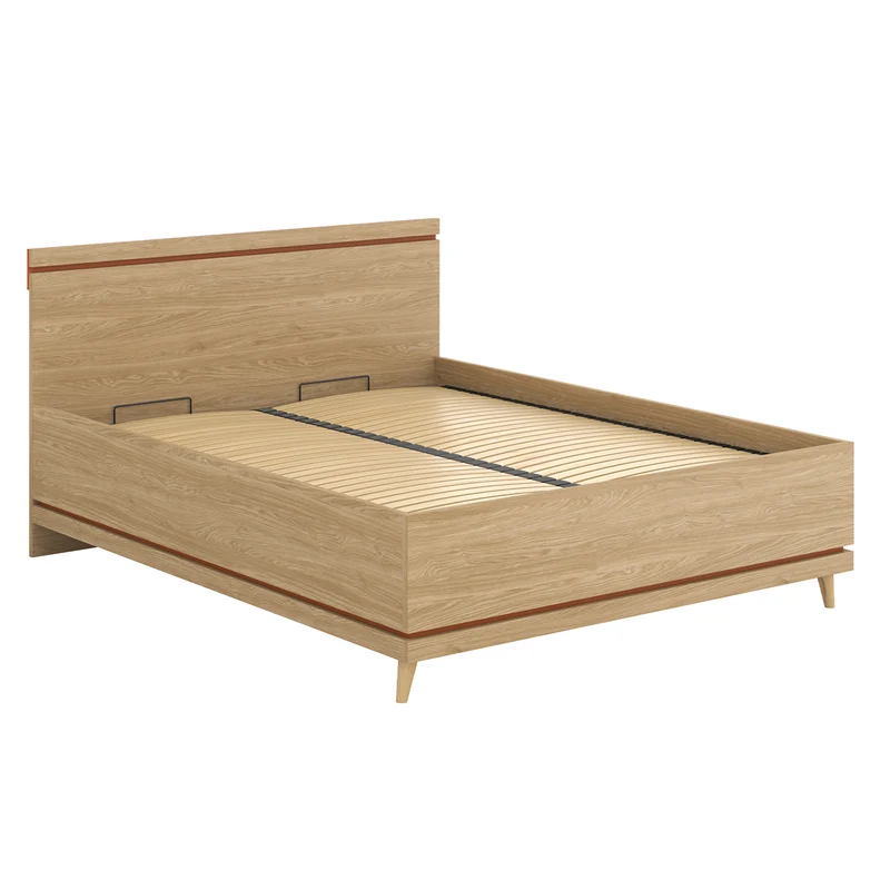Lit coffre 160x200 sommier inclus Sandy Bois