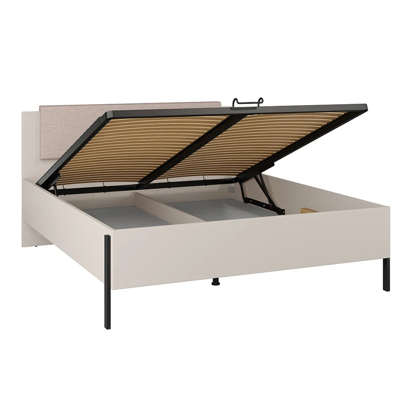 Lit coffre 160x200 sommier inclus Bérénice Cachemire