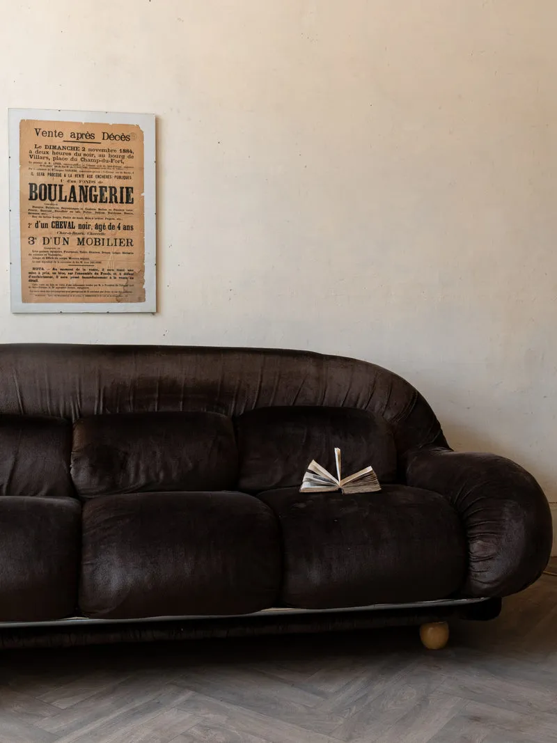 Jacques, le canapé vintage en velours marron N°144