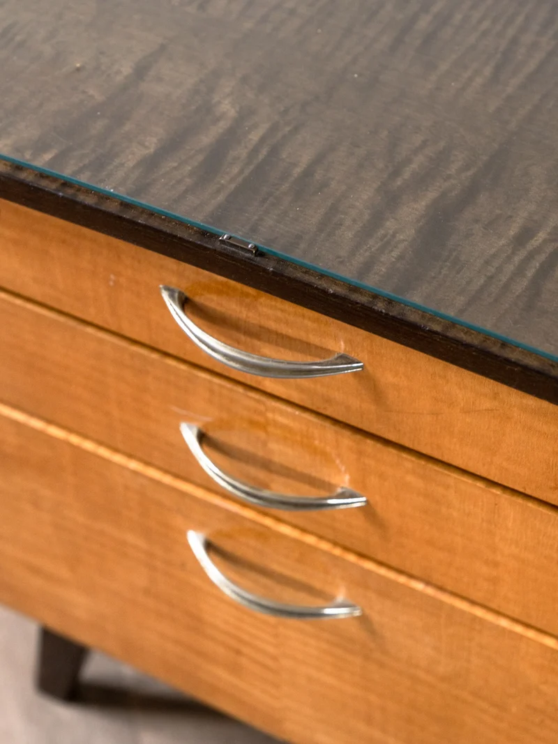 Maïa, la table de chevet scandinave en bois et verre N°1539