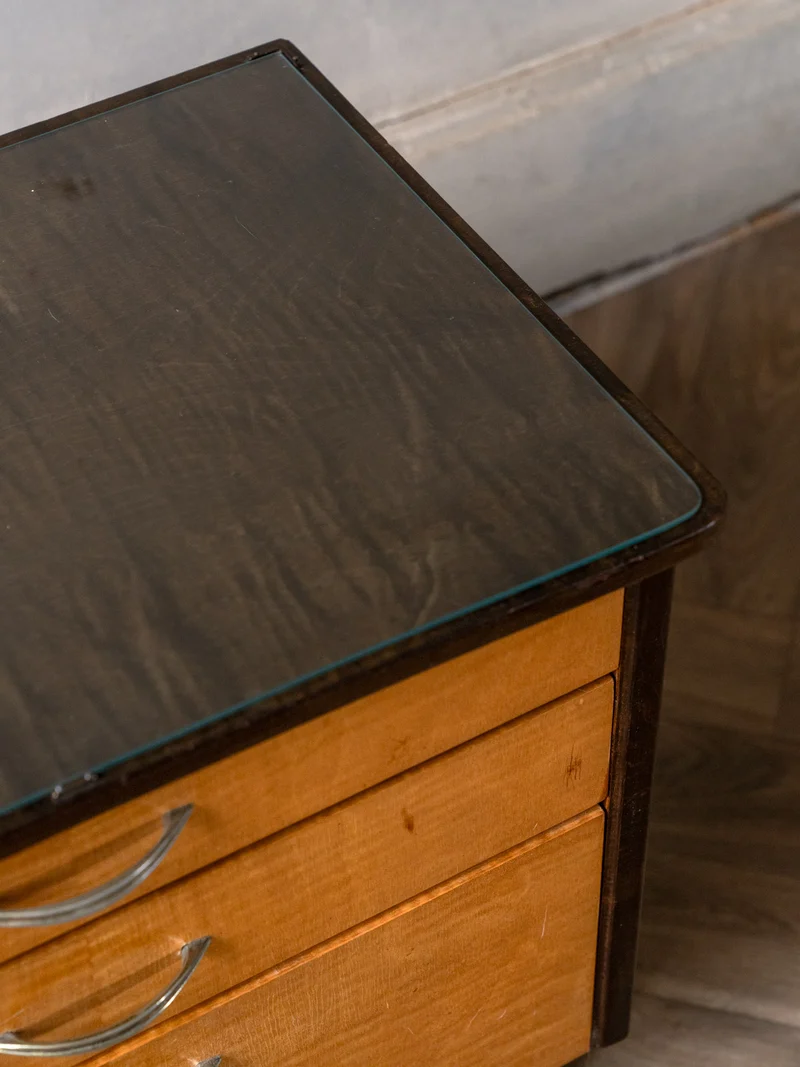 Maïa, la table de chevet scandinave en bois et verre N°1539