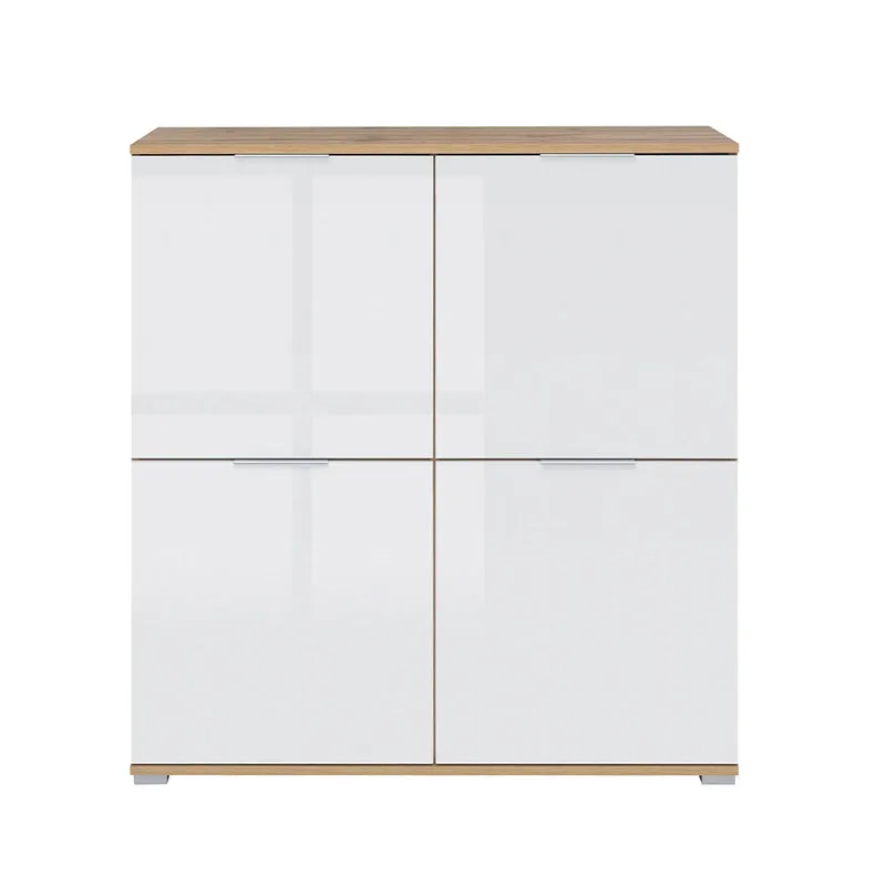 Buffet 4 portes Selma Blanc et Bois