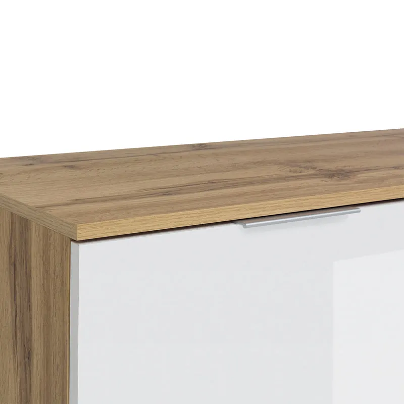 Buffet 4 portes Selma Blanc et Bois