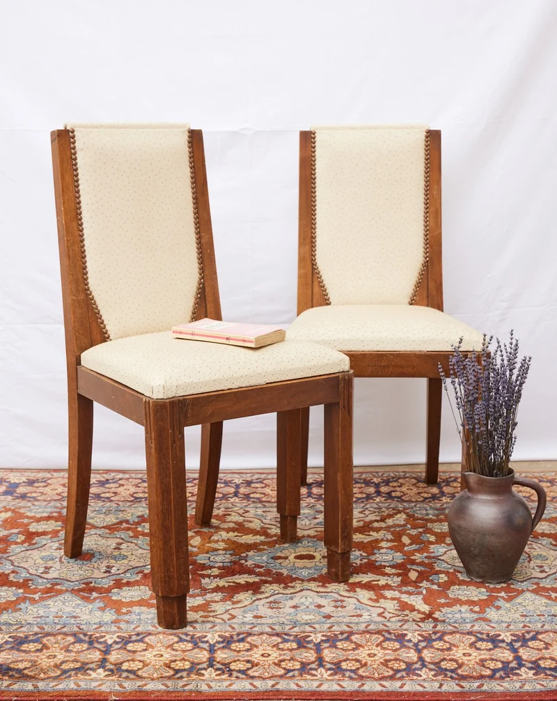 Alma, la paire de chaises en noyer art déco N°1727