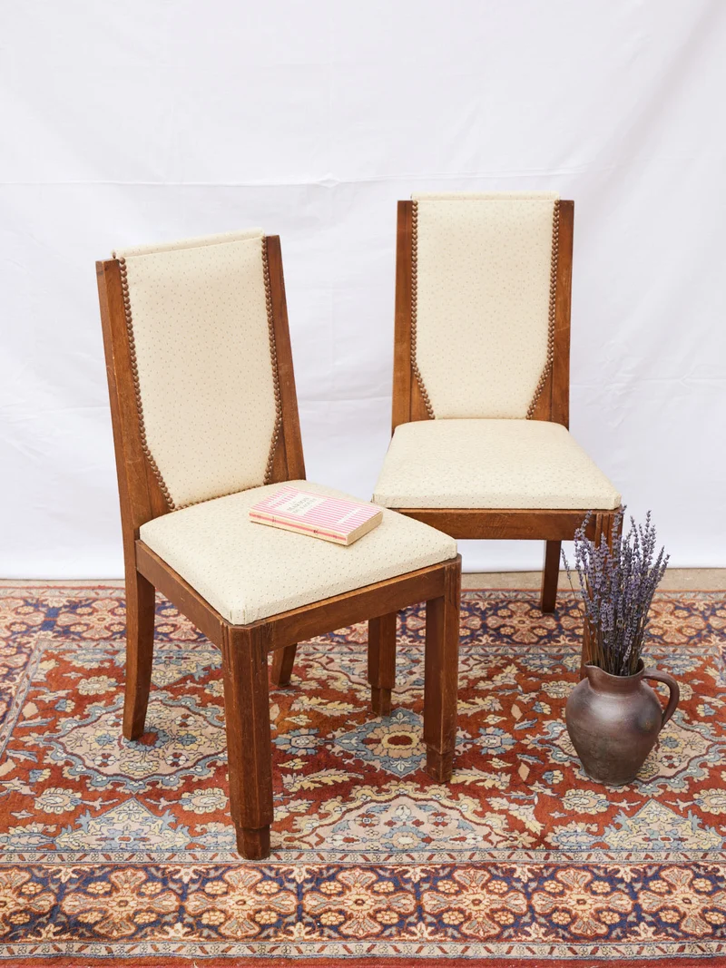 Alma, la paire de chaises en noyer art déco N°1727