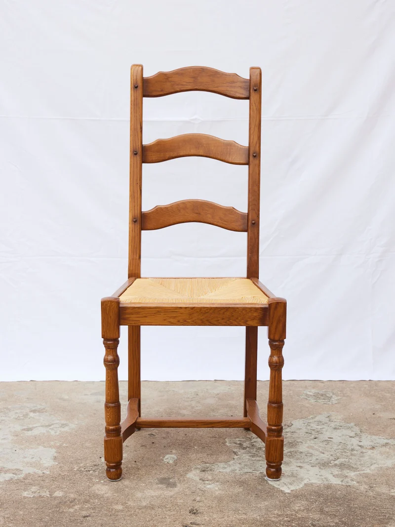 Claude, le lot de 6 chaises en chêne et paille N°1422