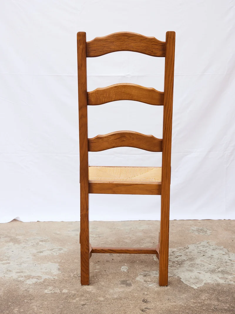 Claude, le lot de 6 chaises en chêne et paille N°1422