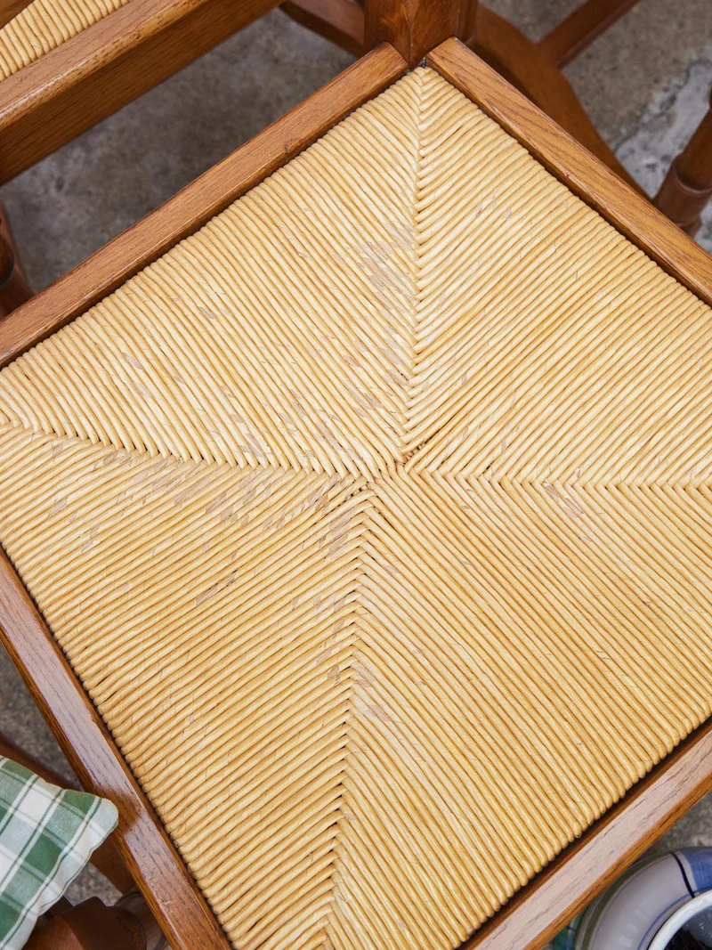 Claude, le lot de 6 chaises en chêne et paille N°1422