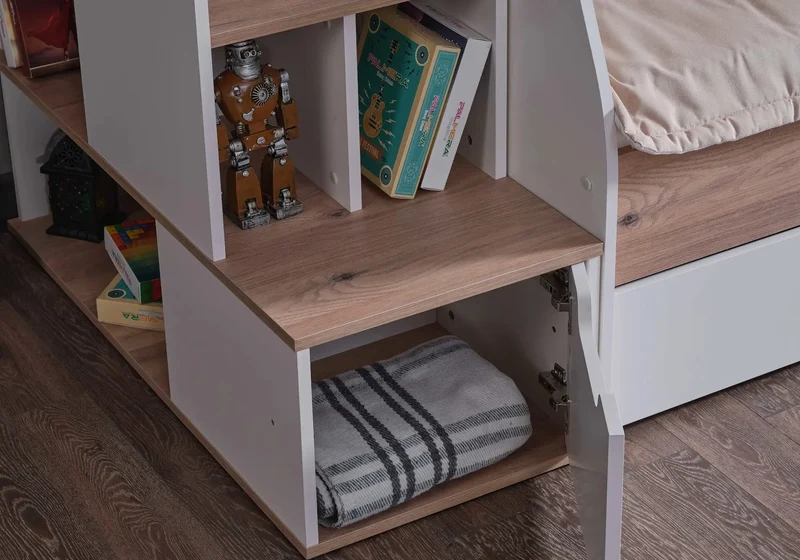 Ensemble chambre jeune lit superposé beige ATLAS