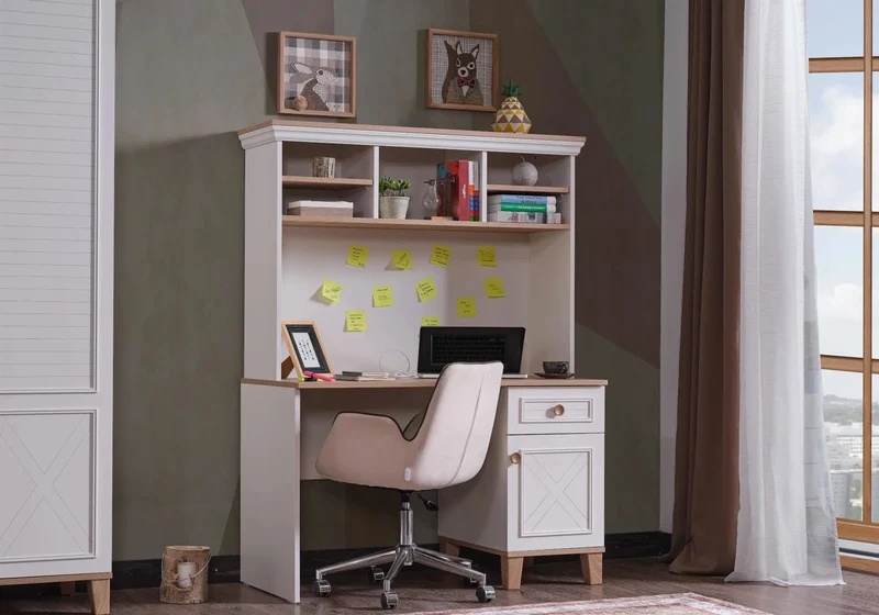 Ensemble chambre jeune lit superposé beige ATLAS