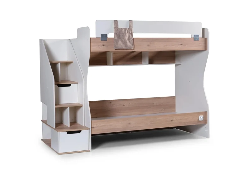 Ensemble chambre jeune lit superposé beige ATLAS