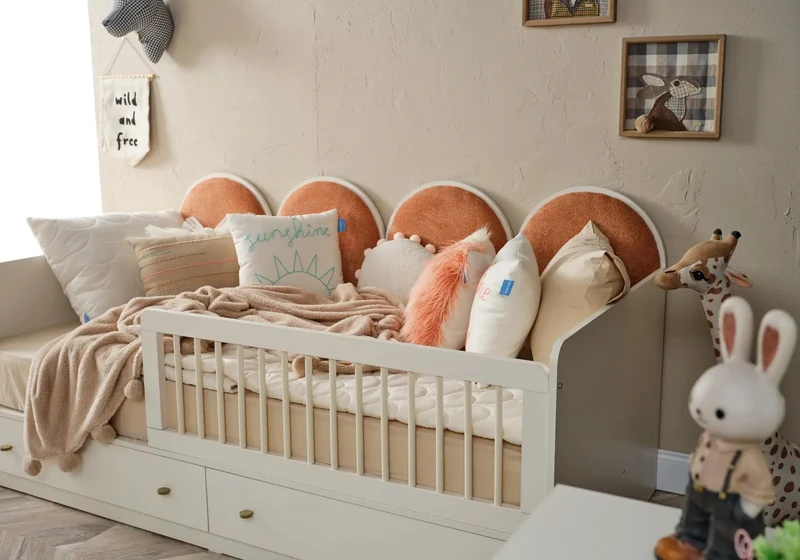 Ensemble chambre bébé Montessori orange LORENA