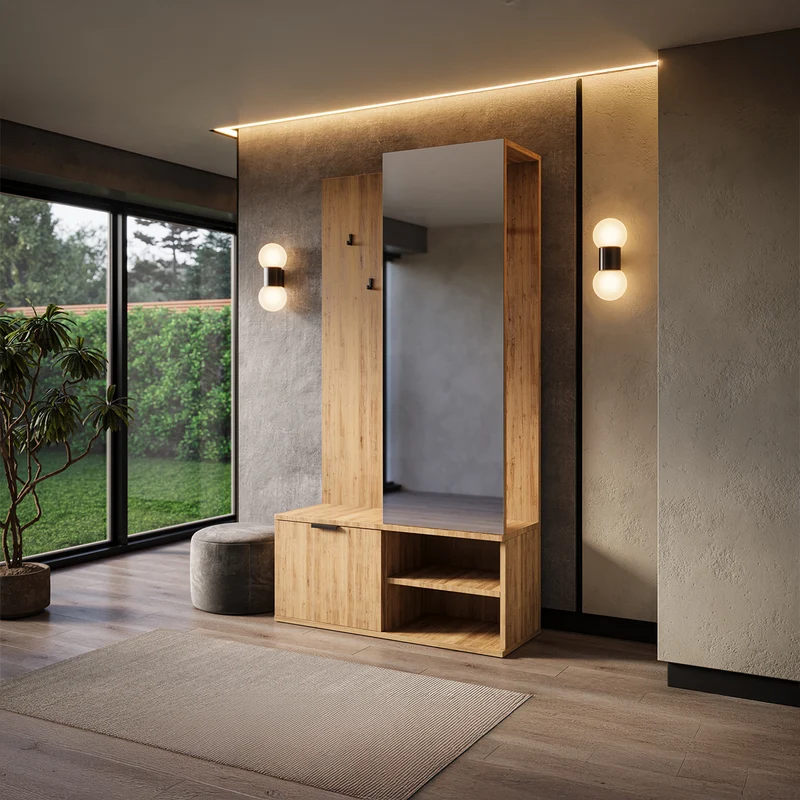 Meuble d'entrée 1 porte Ondine Bois