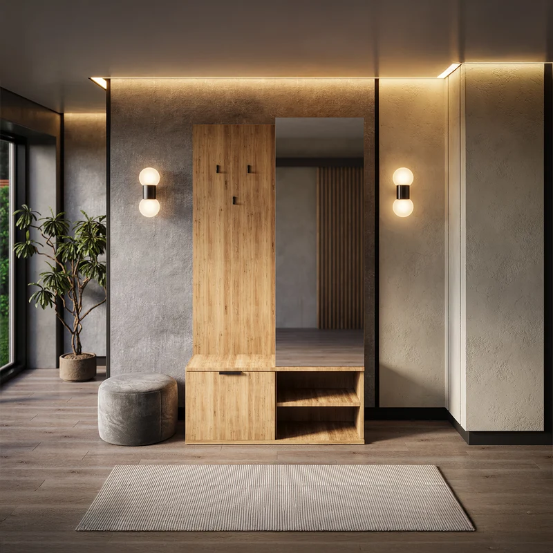 Meuble d'entrée 1 porte Ondine Bois