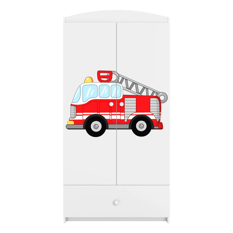 Armoire 2 portes 1 tiroir Kocot Kids Babydream Pompier - Blanc