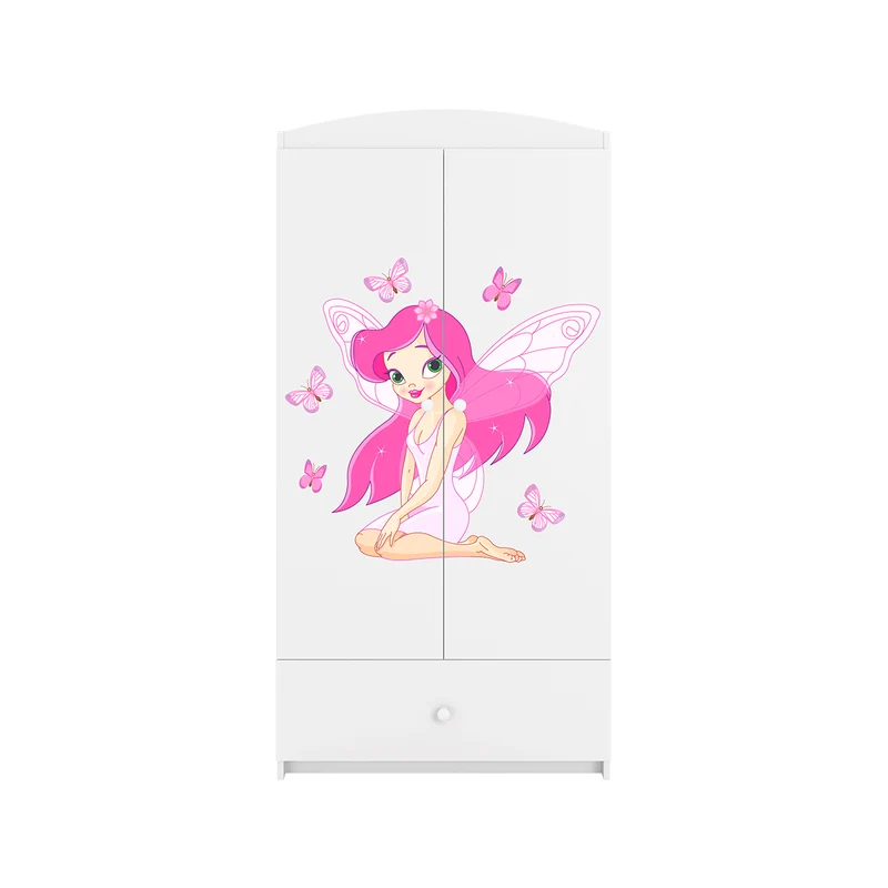 Armoire 2 portes 1 tiroir Kocot Kids Babydream La fée aux papillons - Blanc