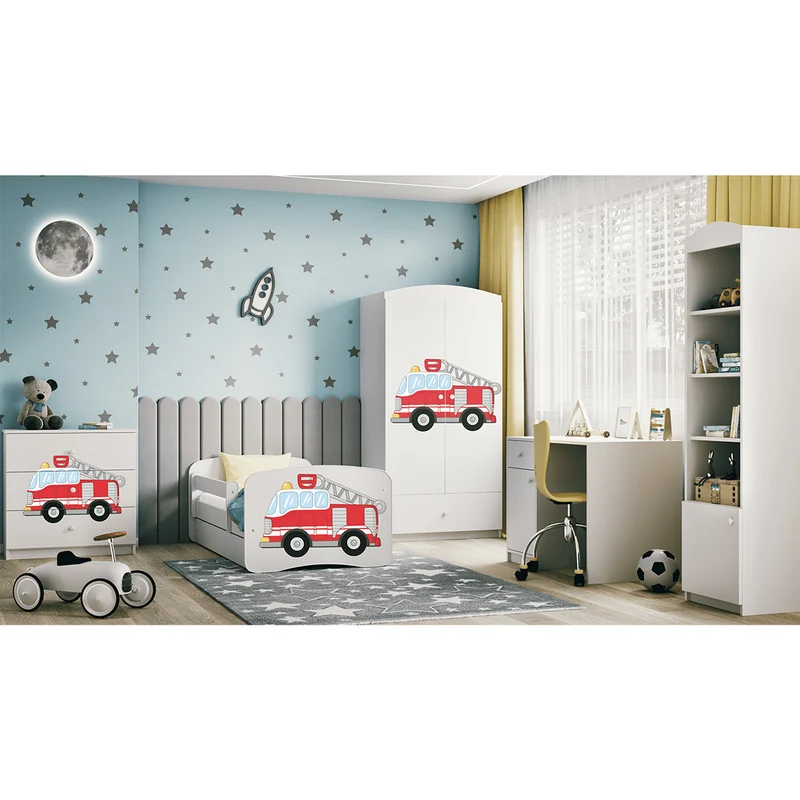 Commode 3 tiroirs Kocot Kids Babydream Pompier - Blanc