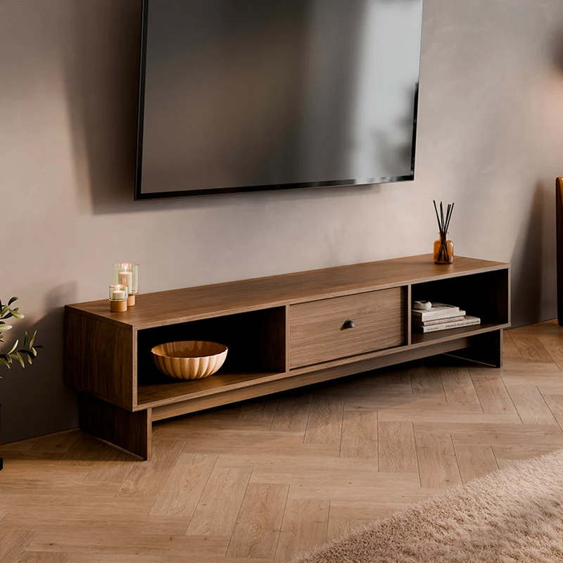 Meuble TV 1 tiroir 176 cm Riyo Bois foncé
