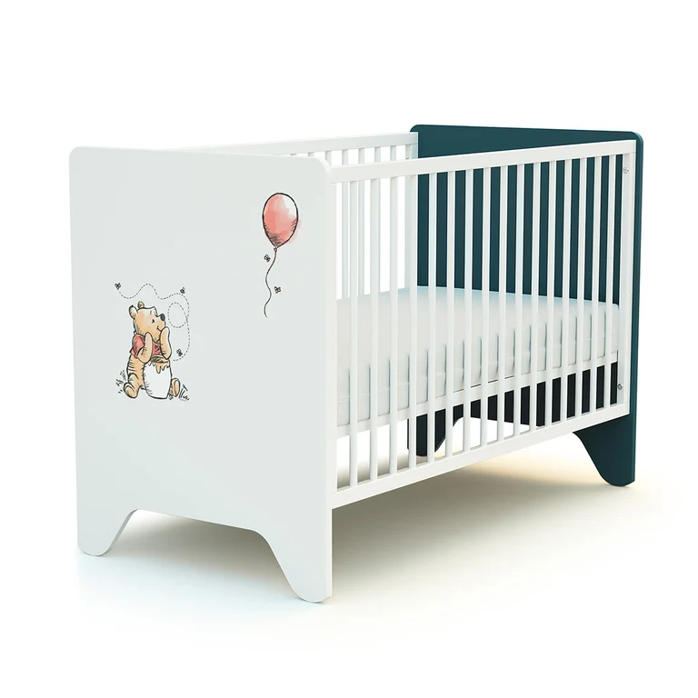 Lit bébé 60x120 AT4 Disney Exploring Winnie Bleu Canard et Blanc