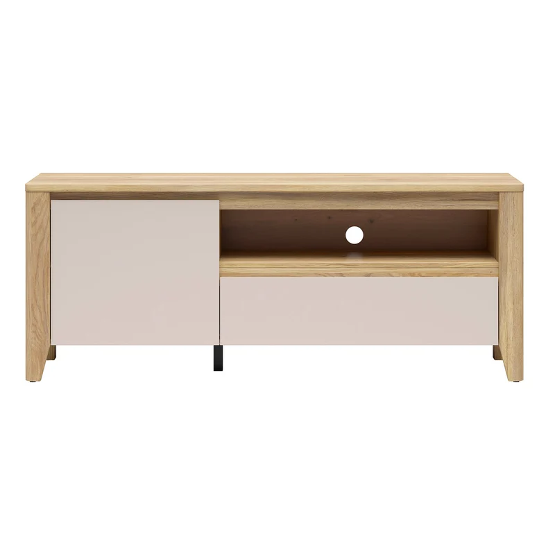 Meuble TV 1 porte 1 tiroir 161 cm Samara Bois et Cachemire